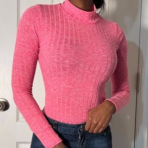 PLT Knit Pink Turtle Neck Shirt